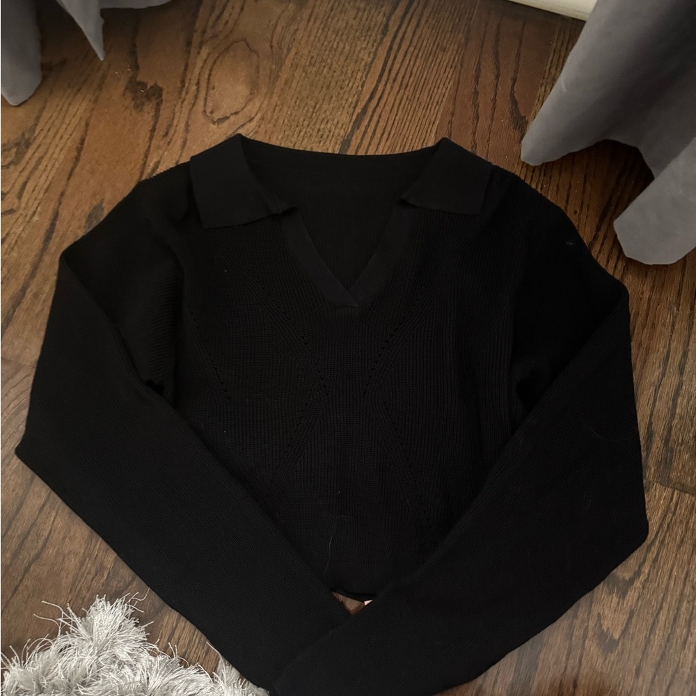 Black V-Neck Sweater